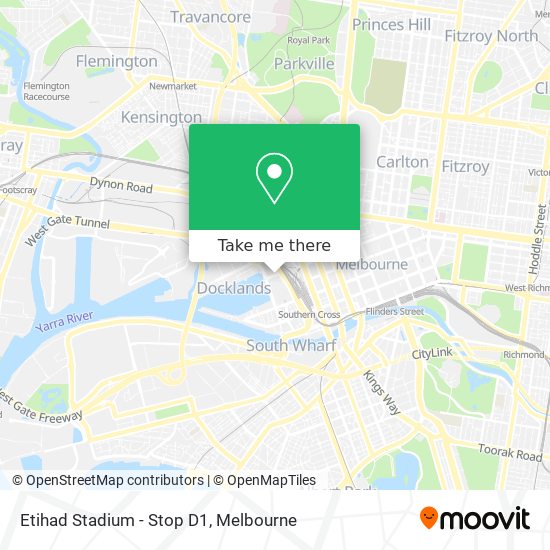 Etihad Stadium - Stop D1 map