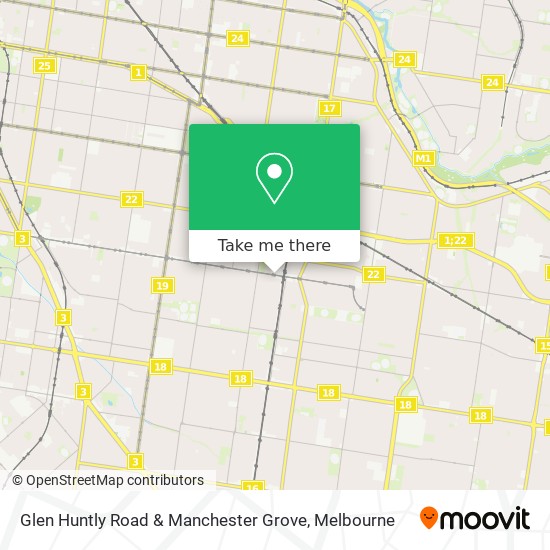 Glen Huntly Road & Manchester Grove map