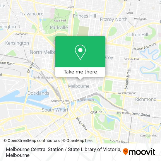 Melbourne Central Station / State Library of Victoria map