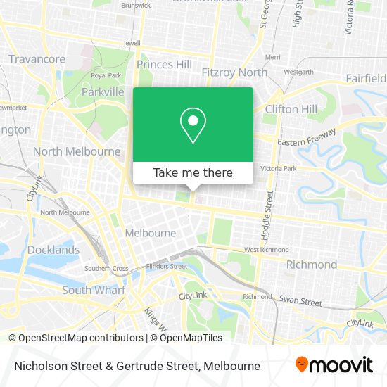 Mapa Nicholson Street & Gertrude Street