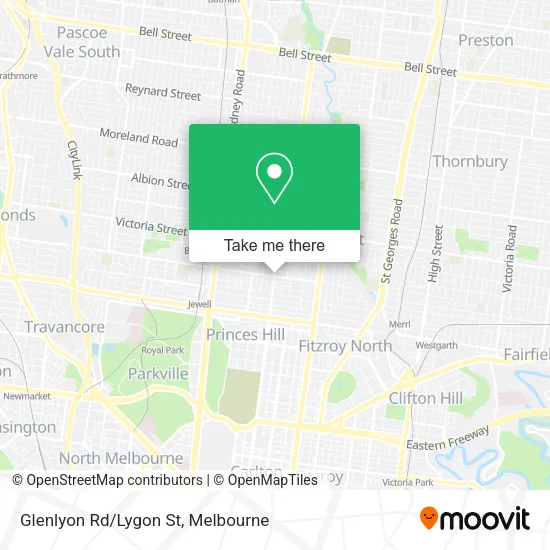 Glenlyon Rd/Lygon St map