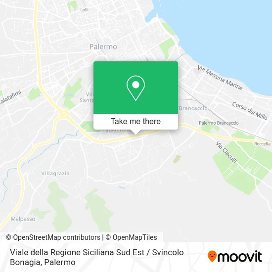 Viale della Regione Siciliana Sud Est / Svincolo Bonagia map