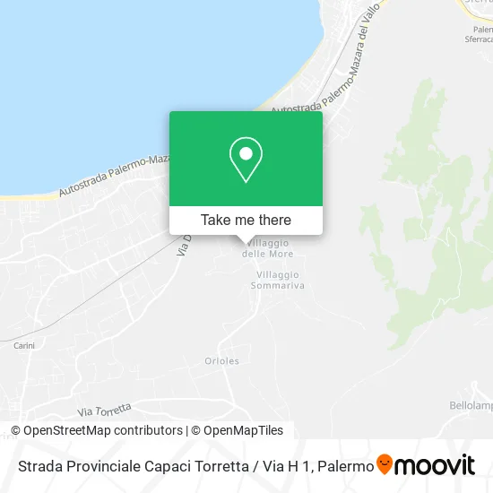 Strada Provinciale Capaci Torretta / Via H 1 map