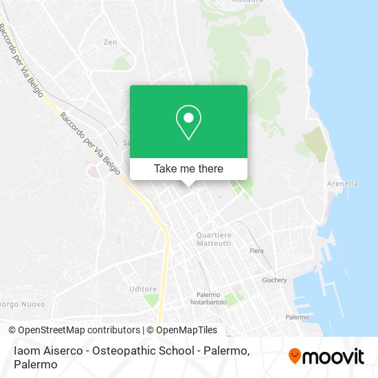 Iaom Aiserco - Osteopathic School - Palermo map