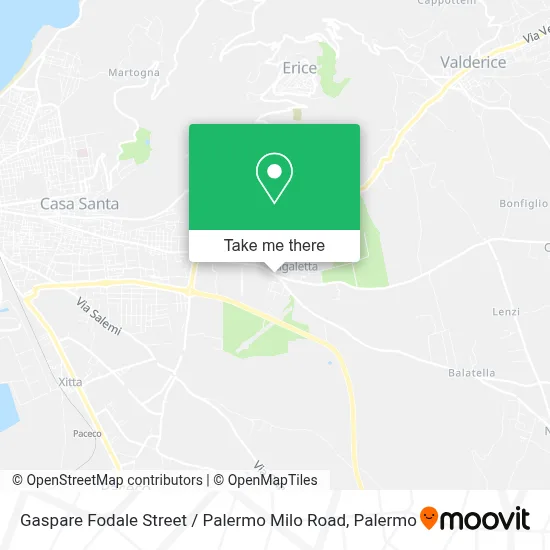 Gaspare Fodale Street / Palermo Milo Road map