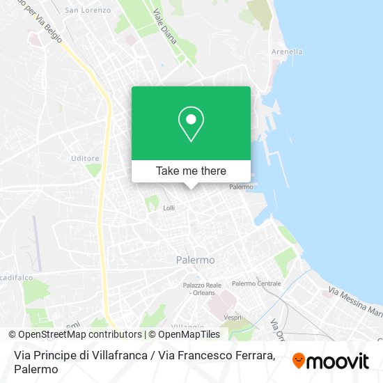 Via Principe di Villafranca / Via Francesco Ferrara map