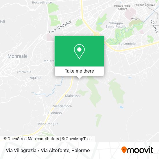 Via Villagrazia / Via Altofonte map