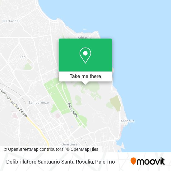 Defibrillatore Santuario Santa Rosalia map