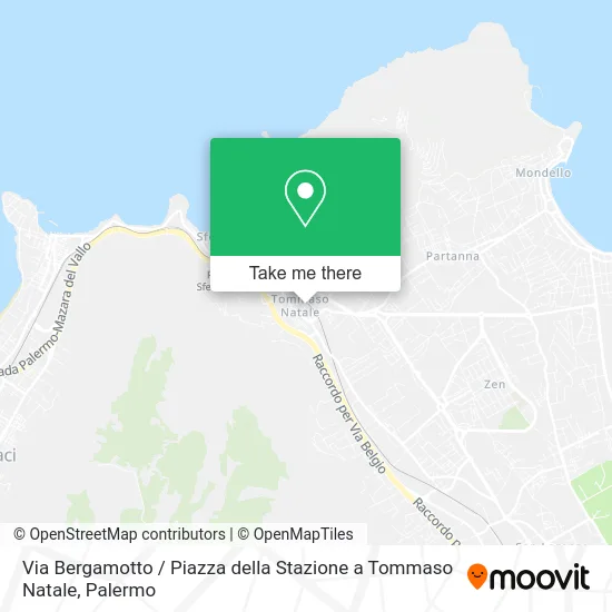 Via Bergamotto / Piazza della Stazione a Tommaso Natale map