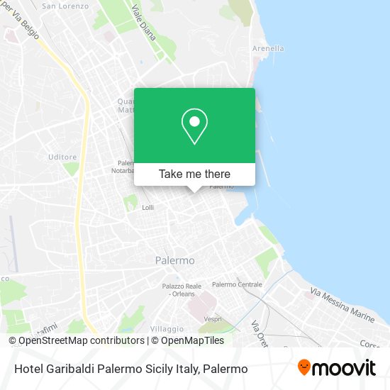 Hotel Garibaldi Palermo Sicily Italy map