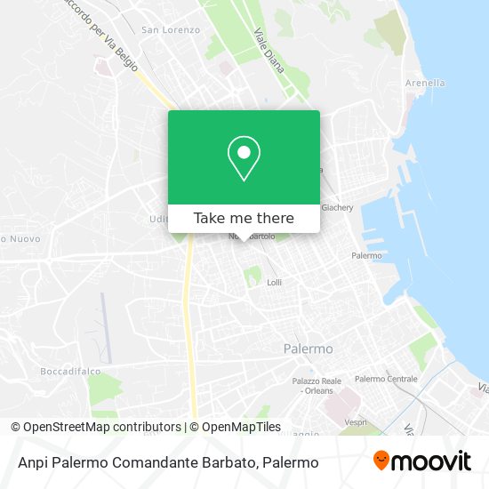 Anpi Palermo Comandante Barbato map