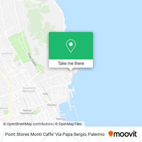 Point Stores Monti Caffe' Via Papa Sergio map