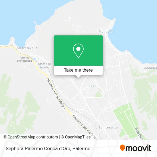 Sephora Palermo Conca d'Oro map