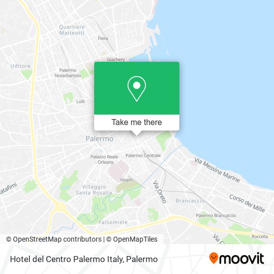 Hotel del Centro Palermo Italy map