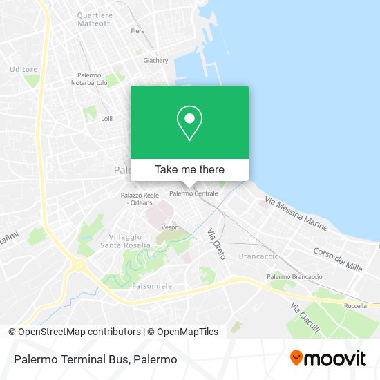 Palermo Terminal Bus map