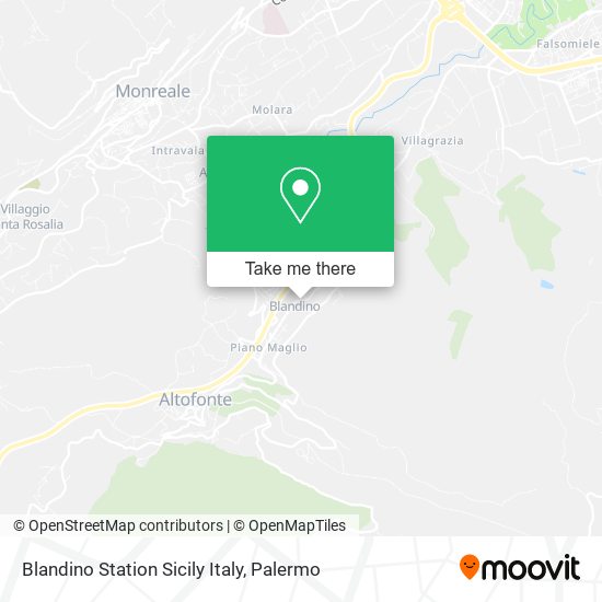 Blandino Station Sicily Italy map