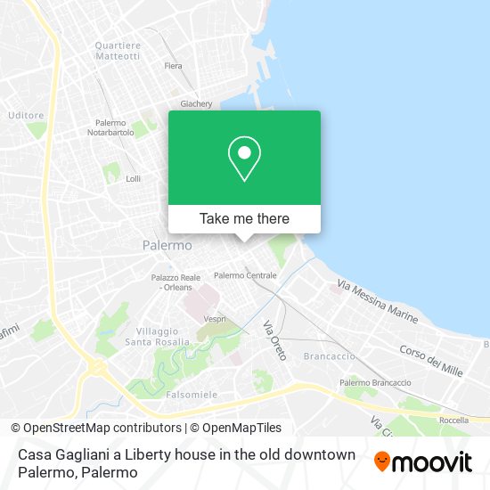Casa Gagliani a Liberty house in the old downtown Palermo map