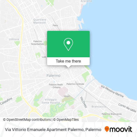 Via Vittorio Emanuele Apartment Palermo map