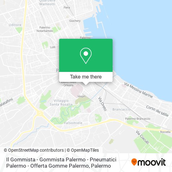 Il Gommista - Gommista Palermo - Pneumatici Palermo - Offerta Gomme Palermo map