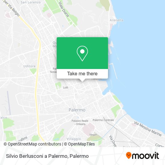 Silvio Berlusconi a Palermo map