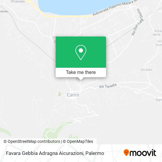 Favara Gebbia Adragna Aicurazioni map