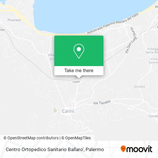 Centro Ortopedico Sanitario Ballaro' map