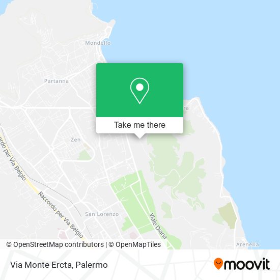 How to get to Via Monte Ercta in Palermo by Bus or Light Rail