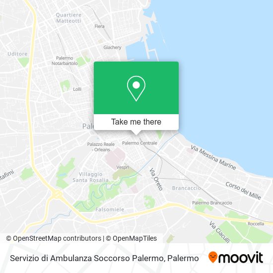 Servizio di Ambulanza Soccorso Palermo map