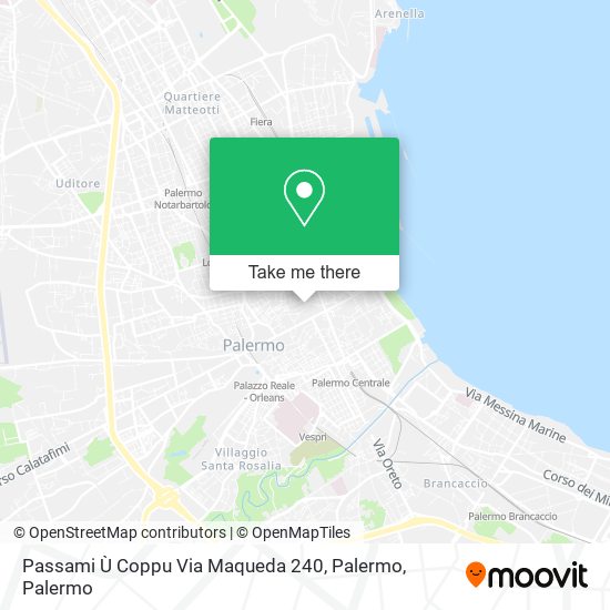 Passami Ù Coppu Via Maqueda 240, Palermo map