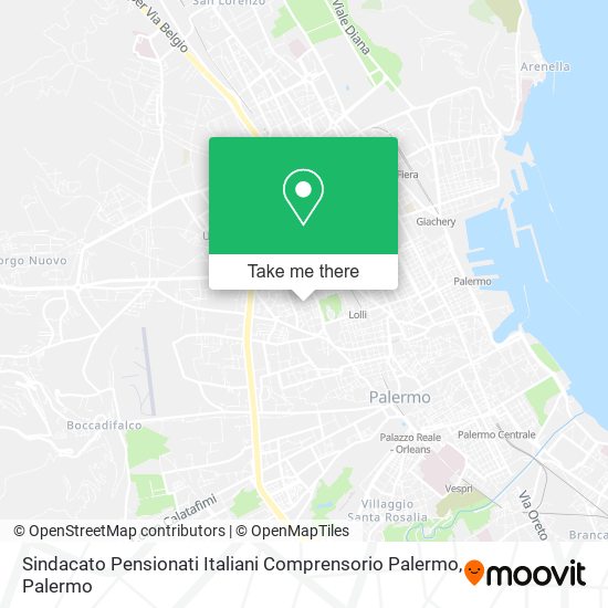 Sindacato Pensionati Italiani Comprensorio Palermo map