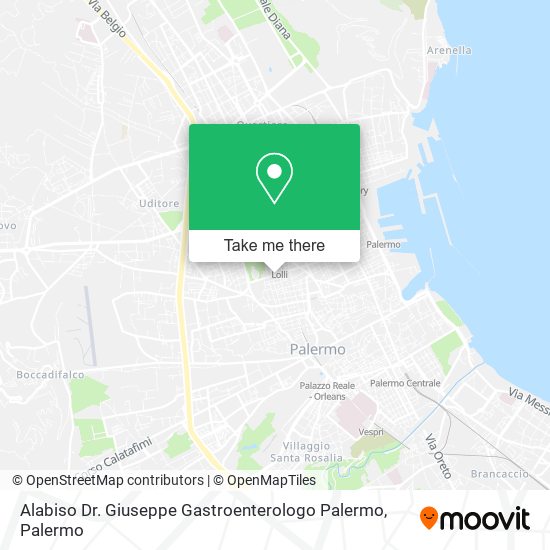 Alabiso Dr. Giuseppe Gastroenterologo Palermo map
