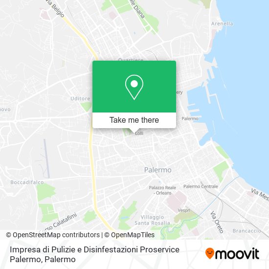 Impresa di Pulizie e Disinfestazioni Proservice Palermo map