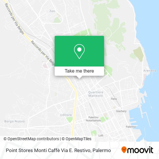 Point Stores Monti Caffè Via E. Restivo map
