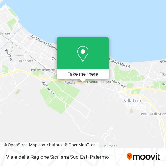 Viale della Regione Siciliana Sud Est map