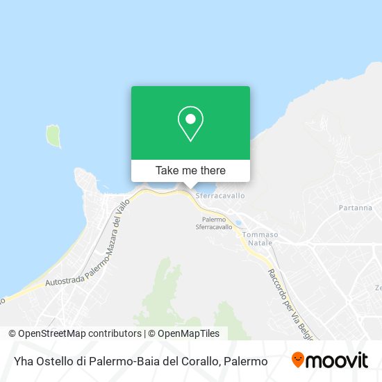 Yha Ostello di Palermo-Baia del Corallo map