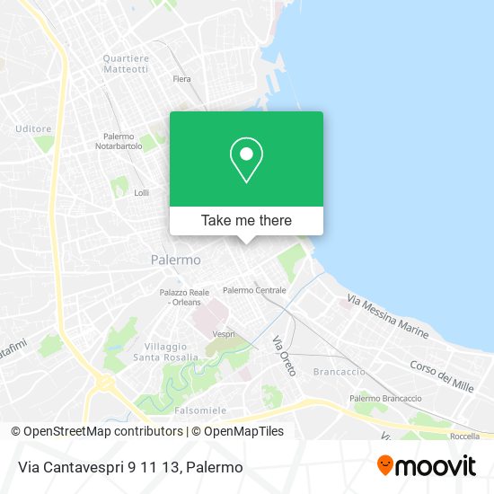 Via Cantavespri  9 11 13 map