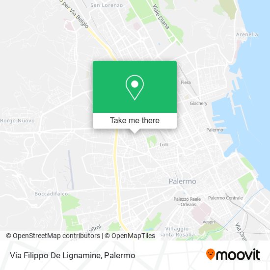Via Filippo De Lignamine map