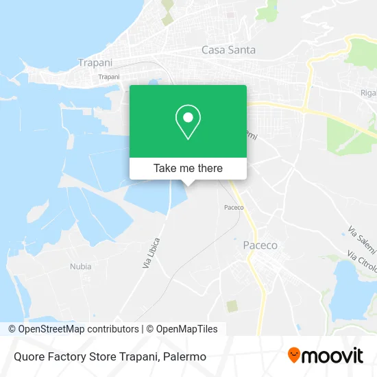 Quore Factory Store Trapani map