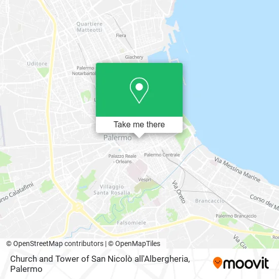 Church and Tower of San Nicolò all'Albergheria map