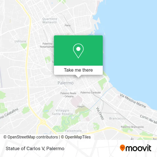 Statue of Carlos V map