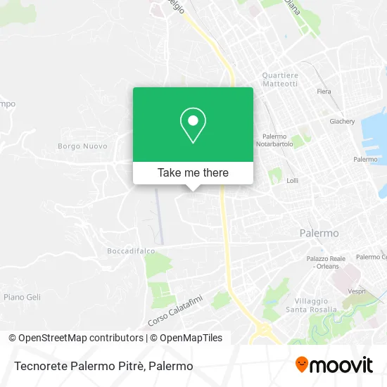 Tecnorete Palermo Pitrè map