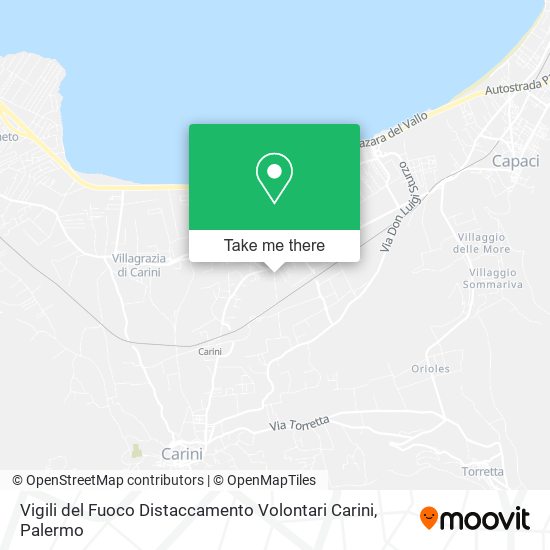 Vigili del Fuoco Distaccamento Volontari Carini map