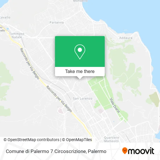 Comune di Palermo 7 Circoscrizione map