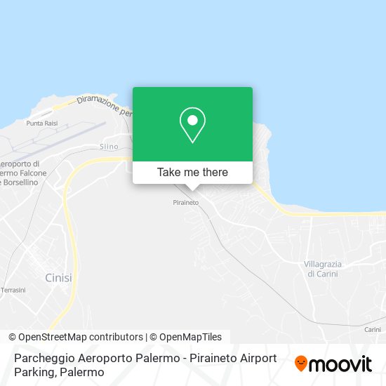 Parcheggio Aeroporto Palermo - Piraineto Airport Parking map