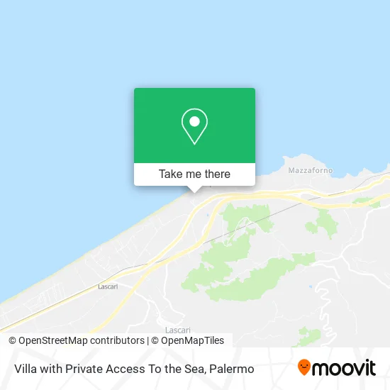 Villa with Private Access To the Sea map