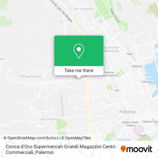 Conca d'Oro Supermercati Grandi Magazzini Centri Commerciali map