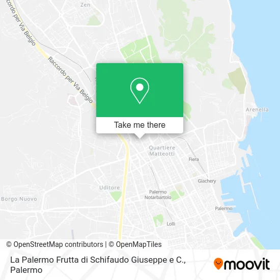 Palermo Fruit by Schifaudo Giuseppe & Co. map