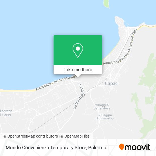 Mondo Convenienza Temporary Store map