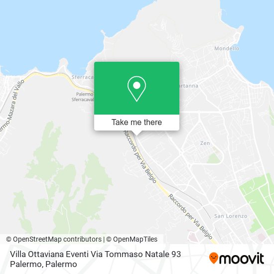 Villa Ottaviana Eventi Via Tommaso Natale 93 Palermo map