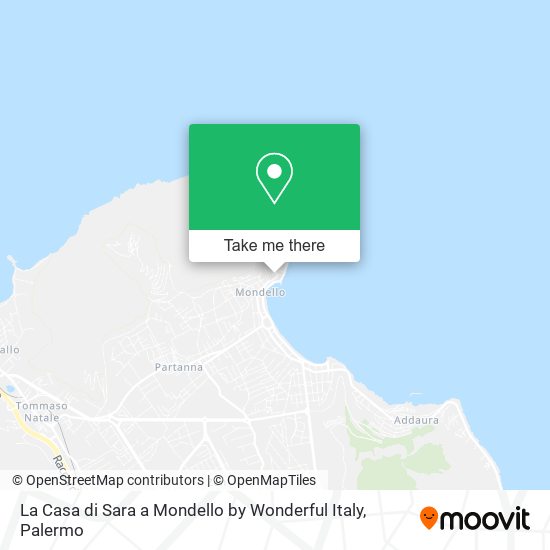 La Casa di Sara a Mondello by Wonderful Italy map